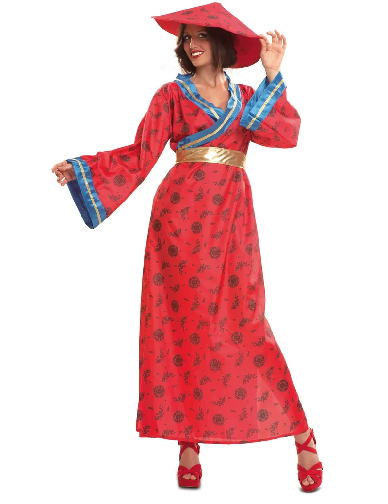 Chinesen kostüm für Damen rot
