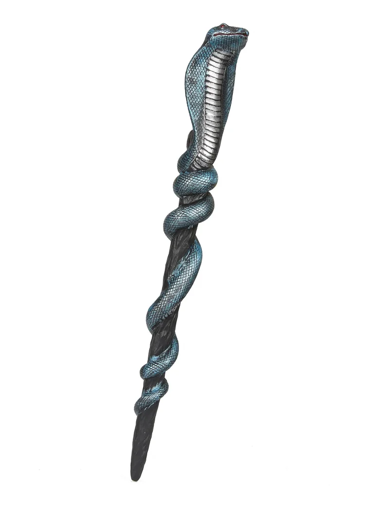 Schlangen-Zepter schwarz-metallicblau 64cm