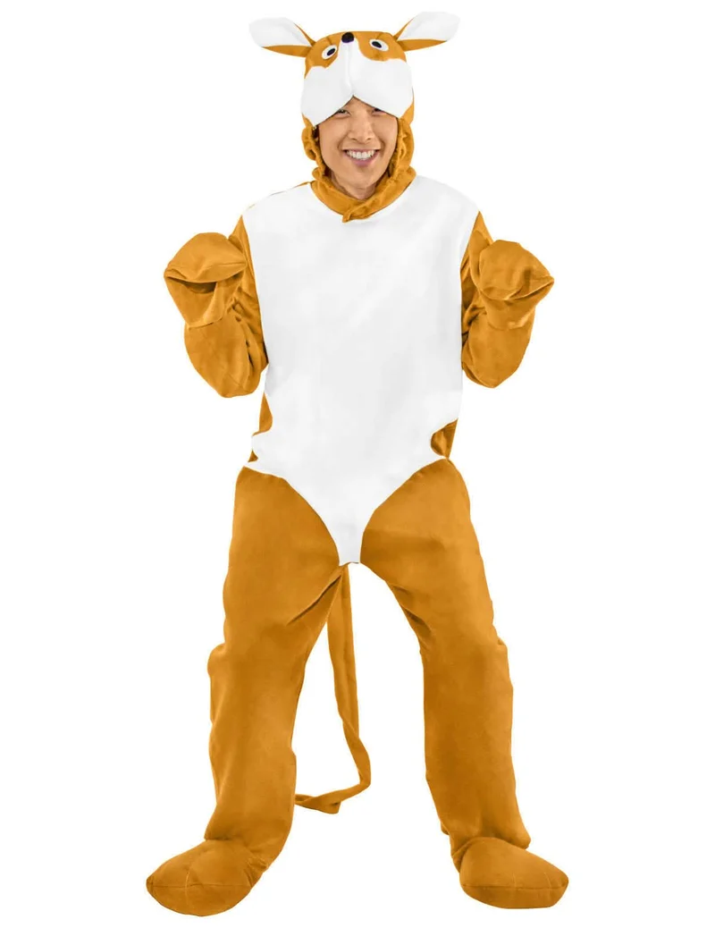 Känguru Tierkostüm Unisex Erwachsenenkostüm weiss-braun