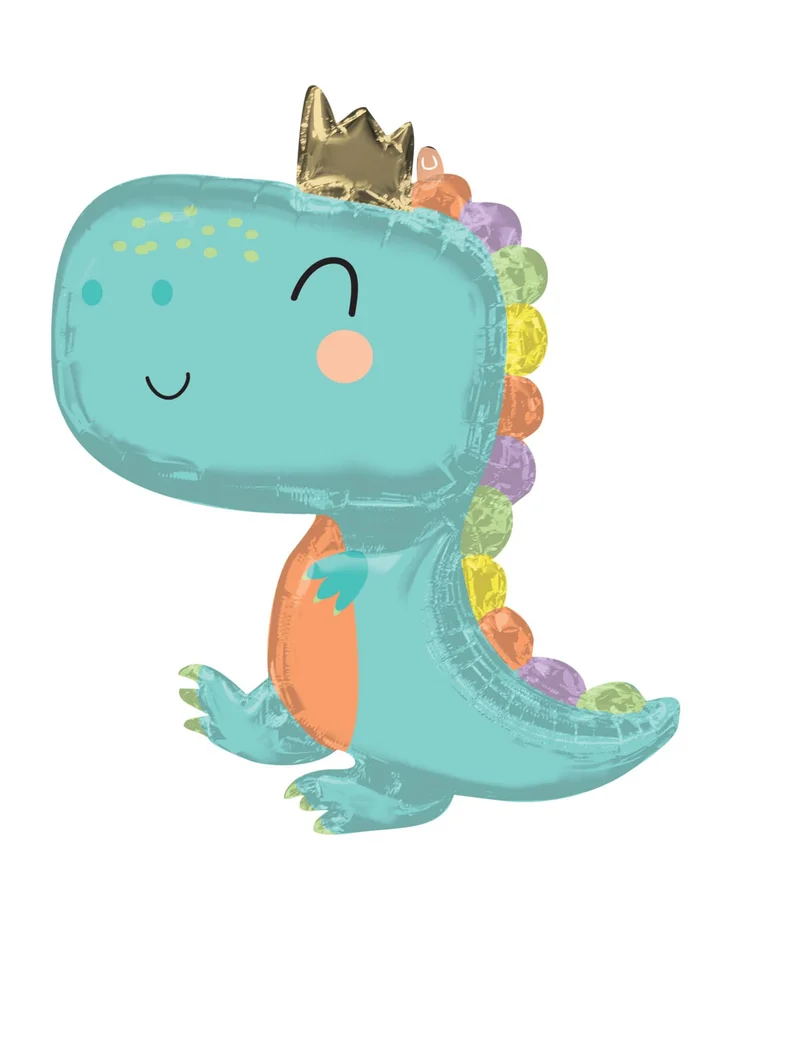 Pastell Baby Dinosaurier Aluminiumballon 76 x 78 cm für Geburtstag