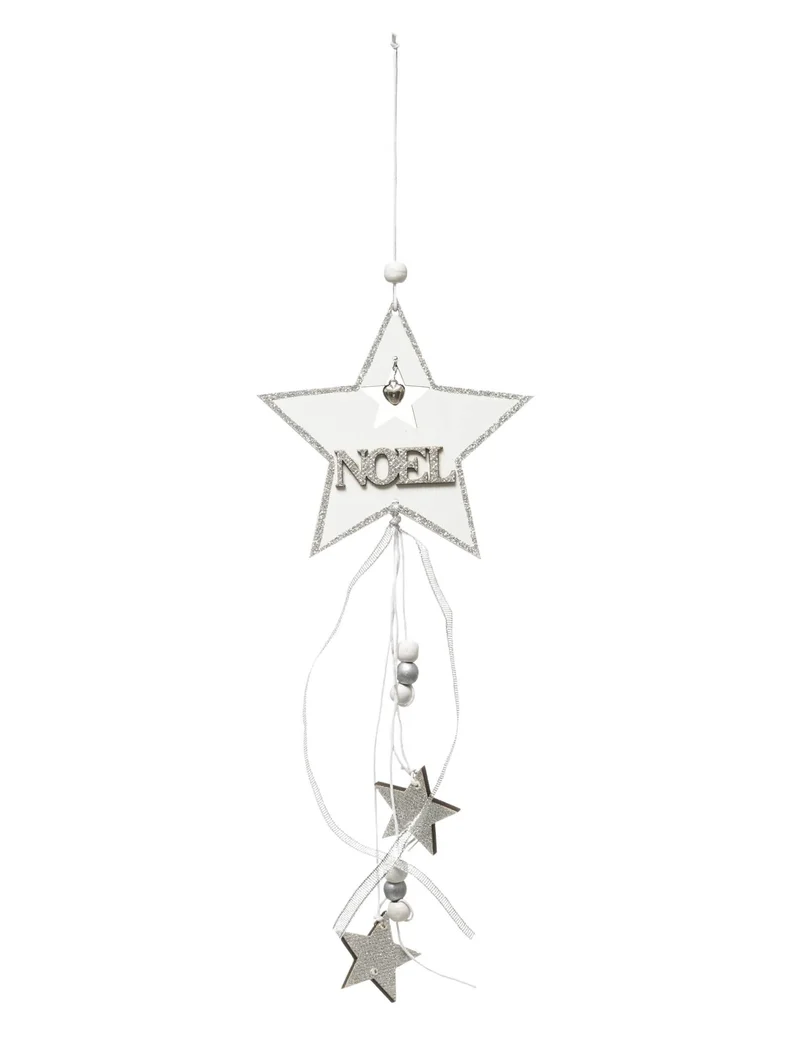 Sterne Hängedekoration Weiß und Silber 35 cm Weihnachten