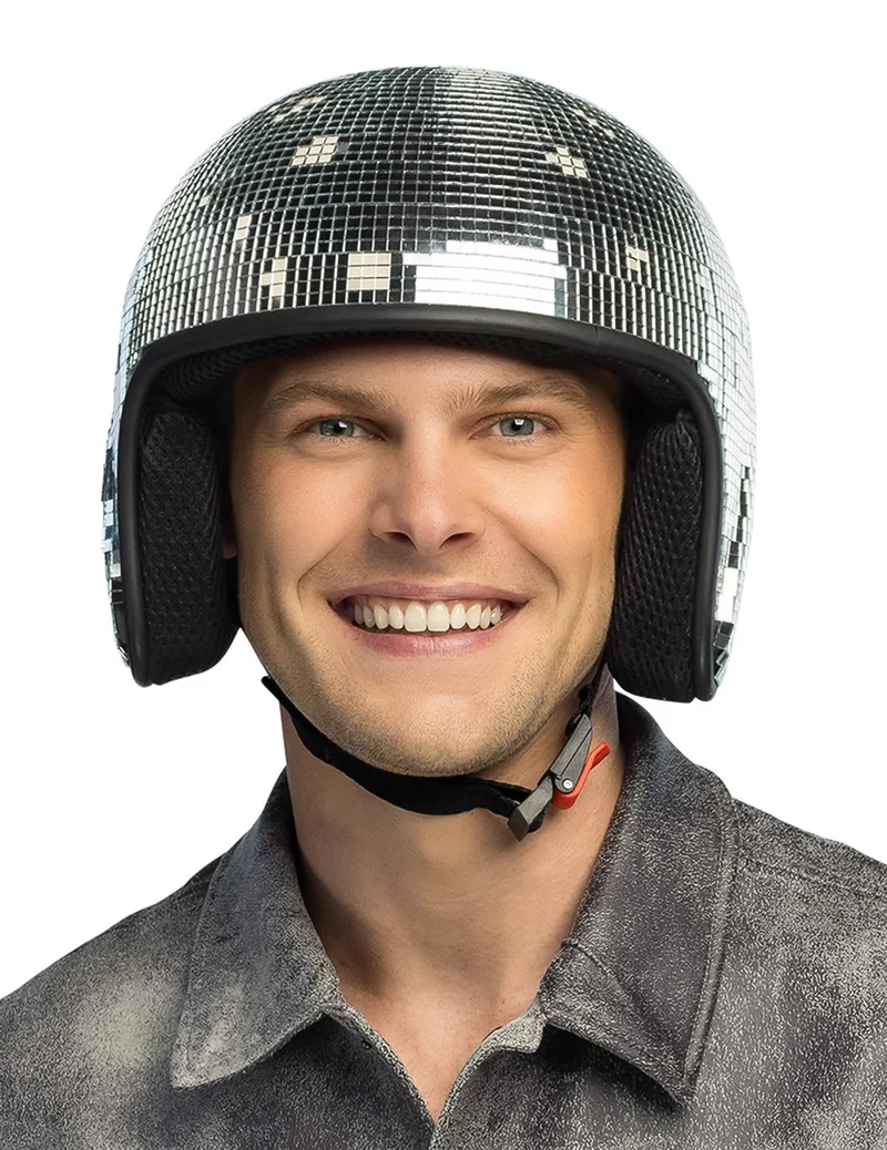 Discokugel-Helm für Erwachsene silber