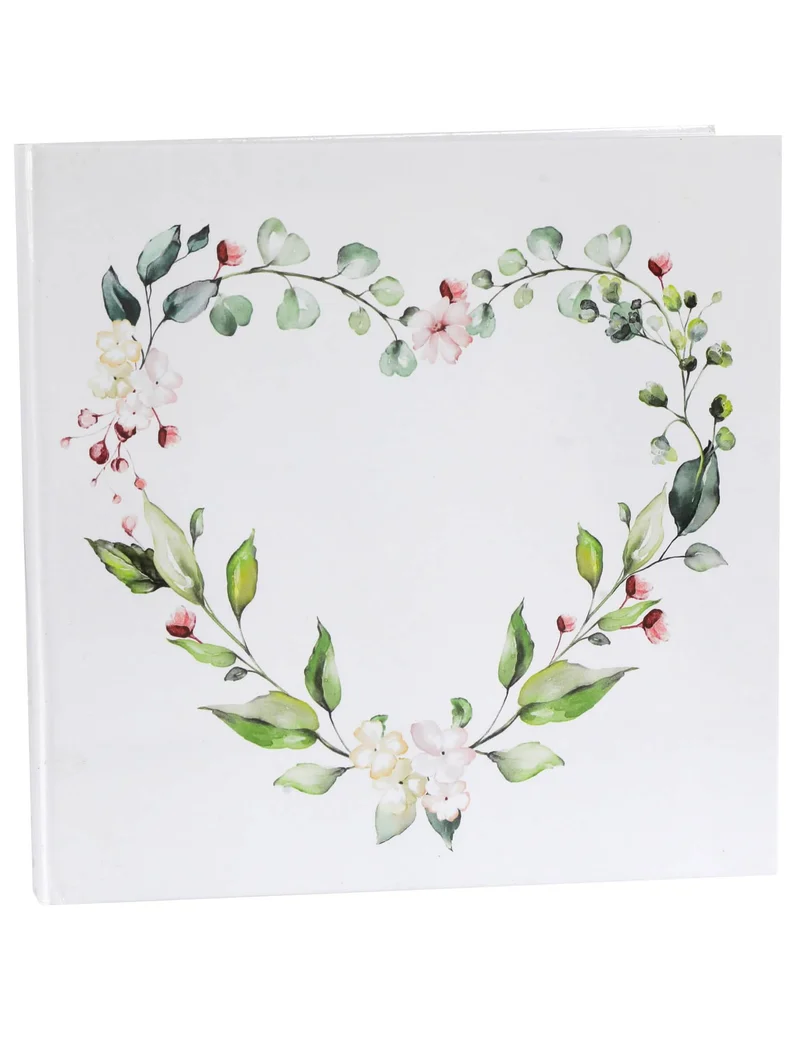 Gästebuch Hochzeit botanisch 24 x 24 cm Blumenherz-Motiv