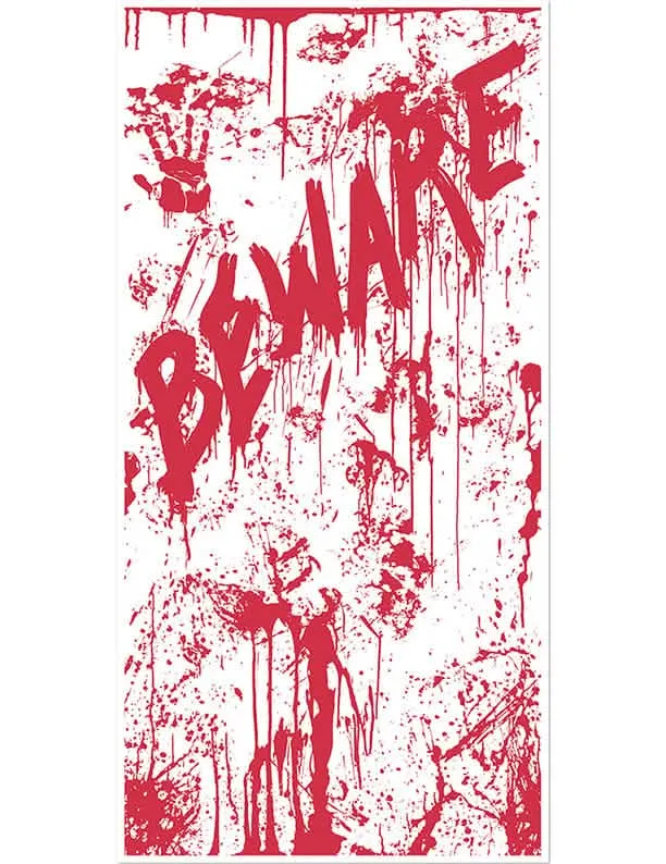 Blutige Halloween Tür-Deko BEWARE