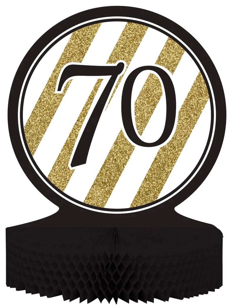 Tisch-Aufsteller - Zahl 70 - gold-schwarz