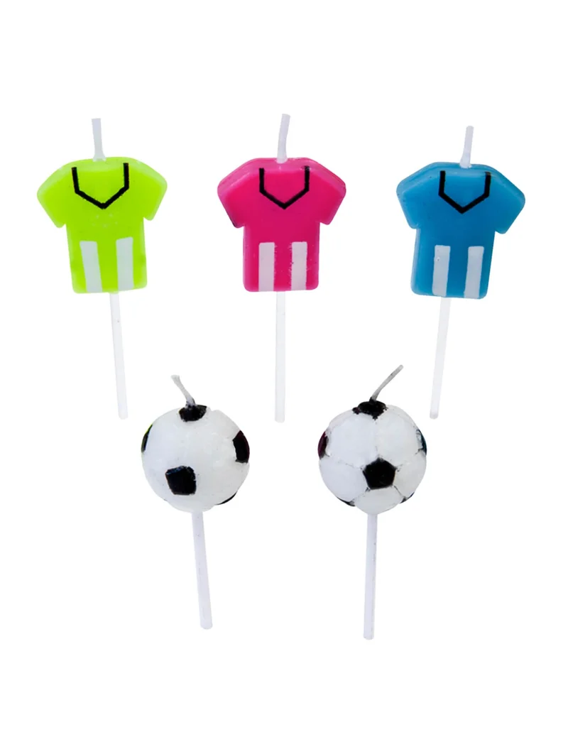 5 Fußball Kerzen