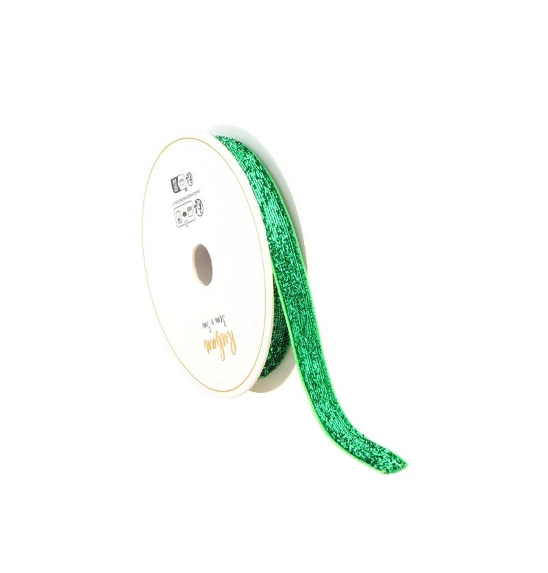 Grünes Band Glitter 10Mm 3m