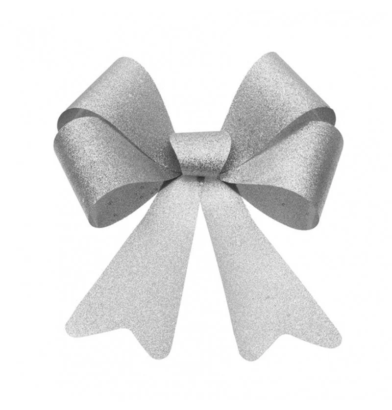 Silberne Schleife Glitzer 51cm