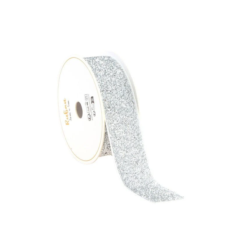 Silbernes Band Glitter 25Mm 3m