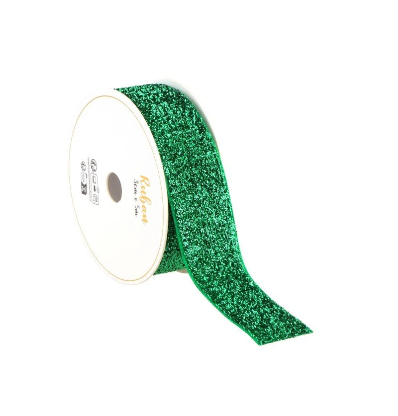 Grünes Band Glitter 25Mm 3m