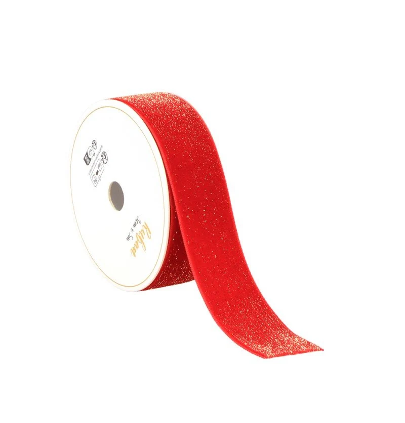 Rotes Band Samt 25Mm 3m