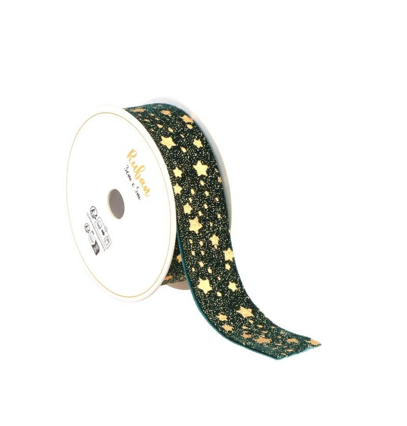 Star Ribbon Grün Gold 25Mm 3m
