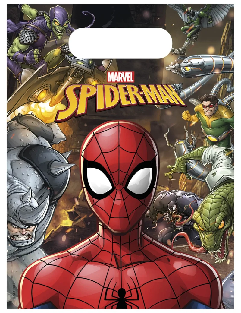 Spiderman™-Geschenktüten Kindergeburtstag Marvel bunt 6 Stück 18x13cm