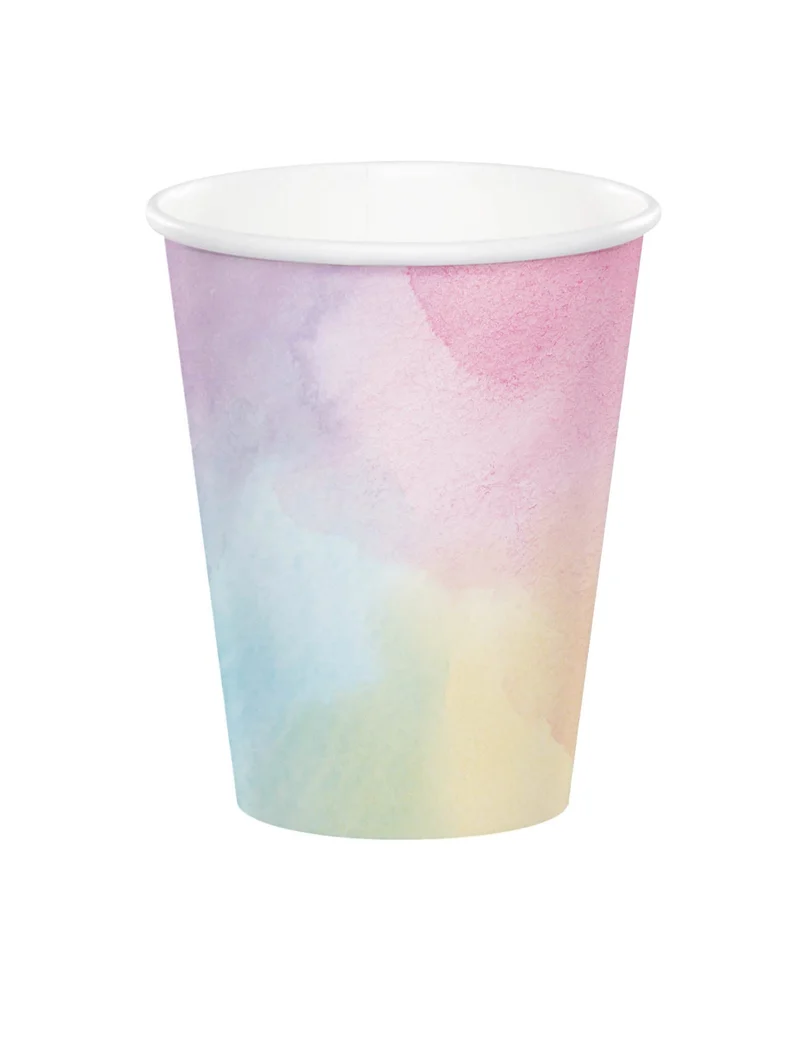 Schimmernde Pappbecher 266ml rosa 8 Stück