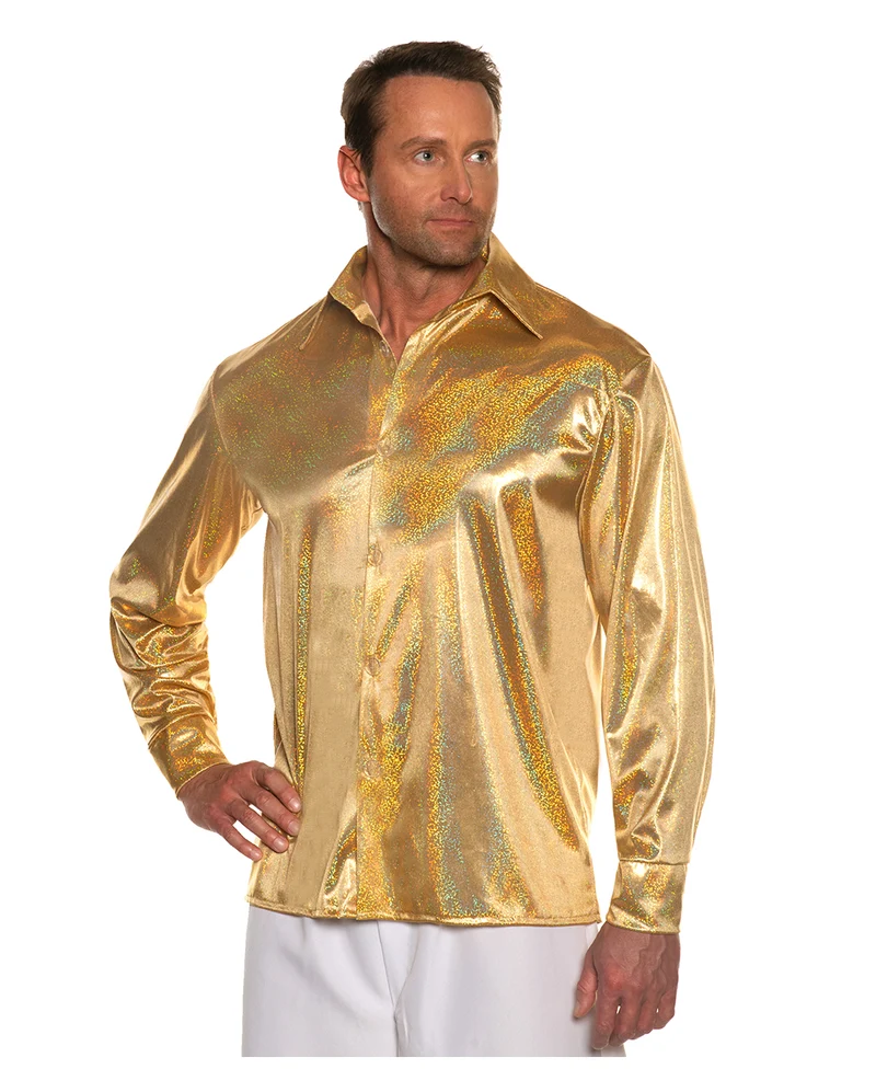 Goldenes 70er Jahre Metallic Hemd
