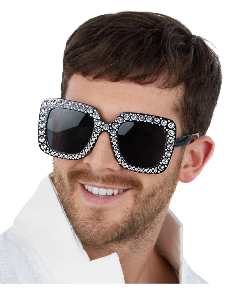 Disco Brille mit Strasssteinchen
