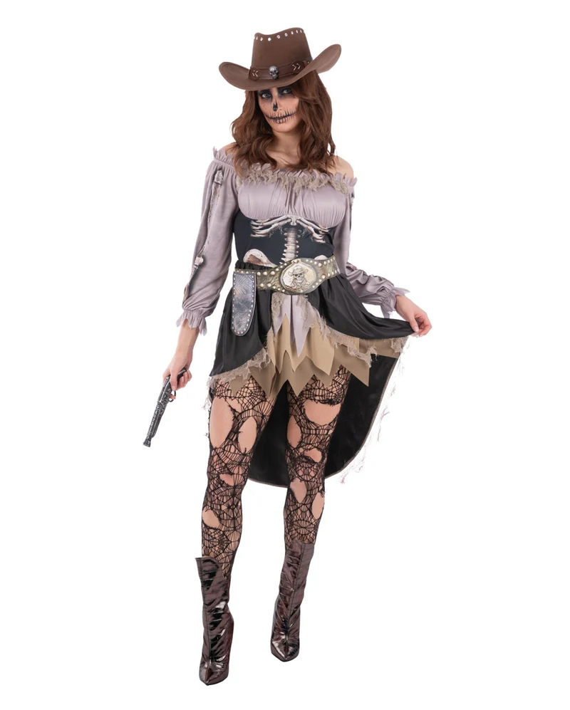 Skelett Saloon Girl Kostüm für Damen