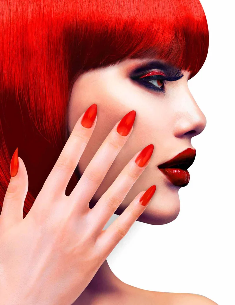 Künstliche Fingernägel mit Klebstoff rot
