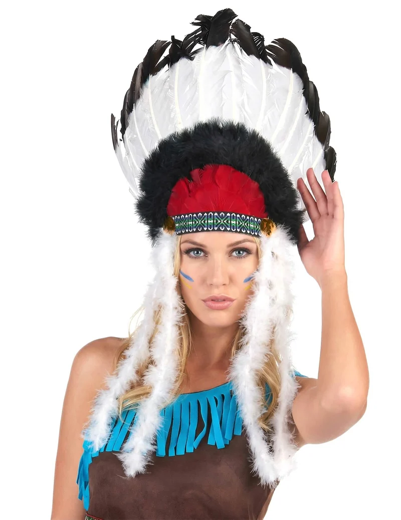 Indianer Häuptlings-Kopfbedeckung mit Federn für Erwachsene