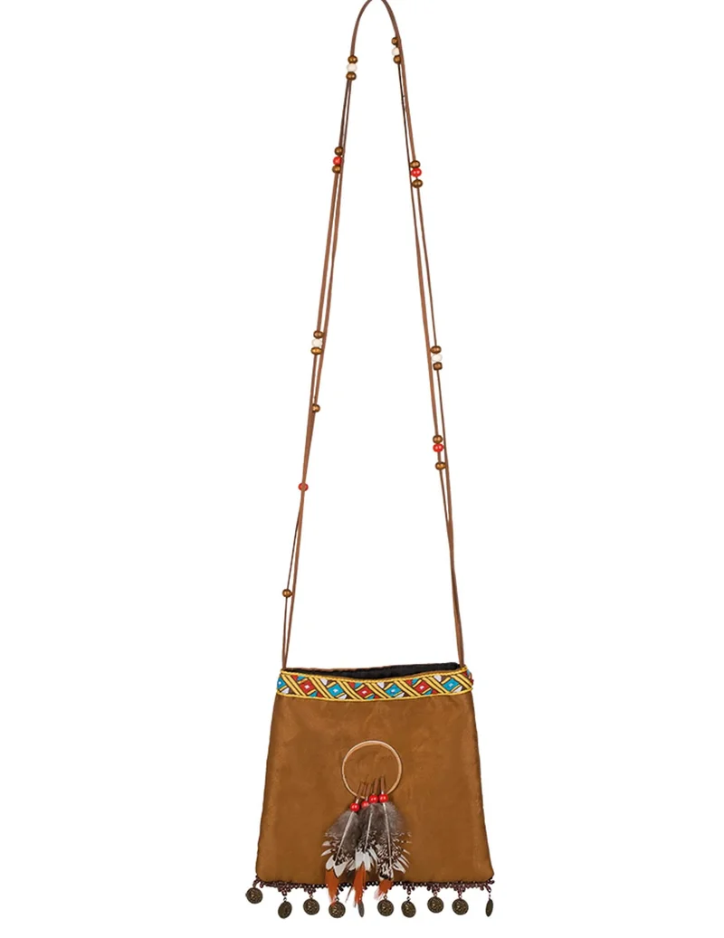Indianer-Tasche Kostümaccessoire braun-bunt