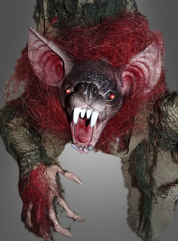 Vampir Fledermaus Deko mit LED, Sound & Bewegung 80cm