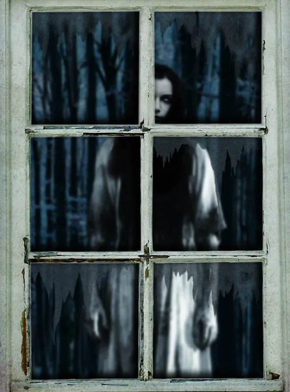 Fensterdeko Geisterfrau Spuk 120x80cm