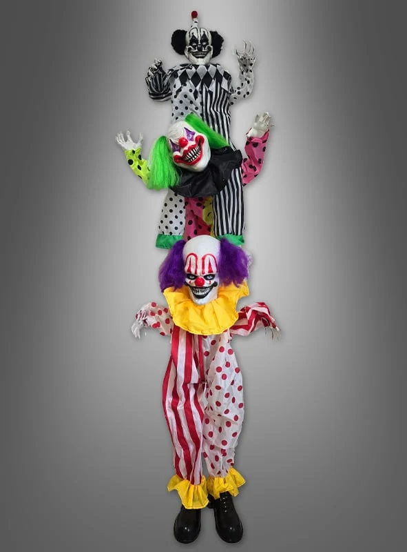 Clown Deko Akrobaten 180cm animiert mit Bewegungsmelder