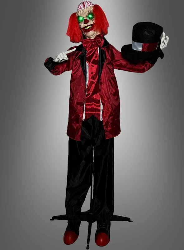 Animierter Zombie Clown 170cm Halloween Deko