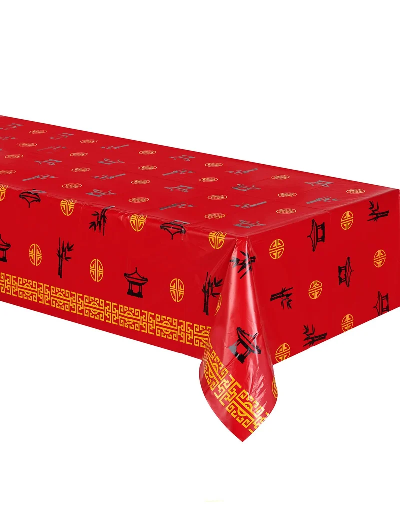 Rote Tischdecke Asien 137 x 274 cm