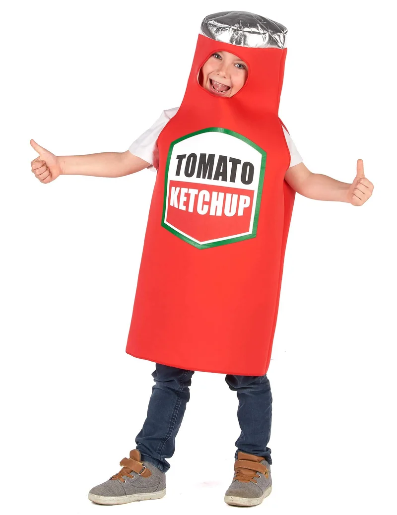 Witziges Ketchup-Kinderkostüm Karneval rot