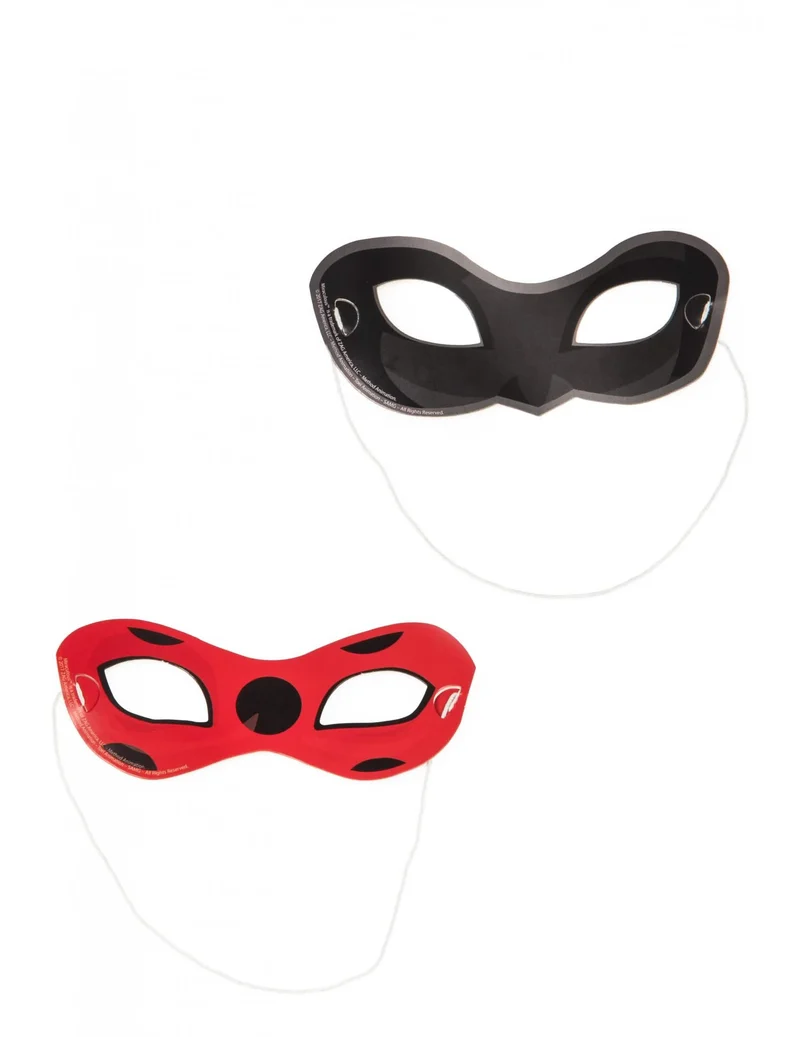 8 Pappmasken Ladybug™ rot schwarz