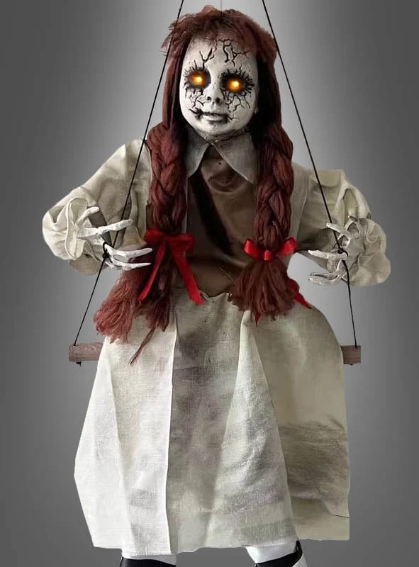 Schaukelnde Zombie Puppe 80cm animiert