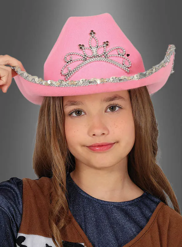 Rosa Cowboyhut für Kinder