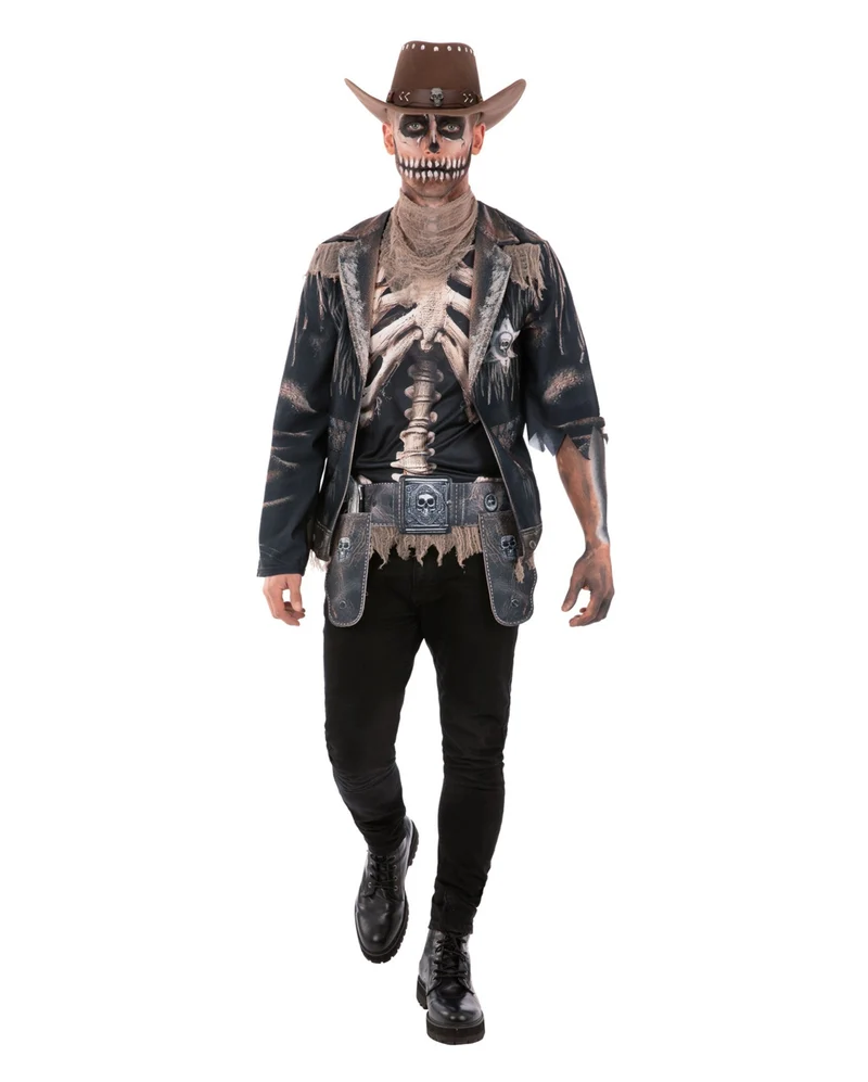 Skelett Cowboy Kostüm für Herren