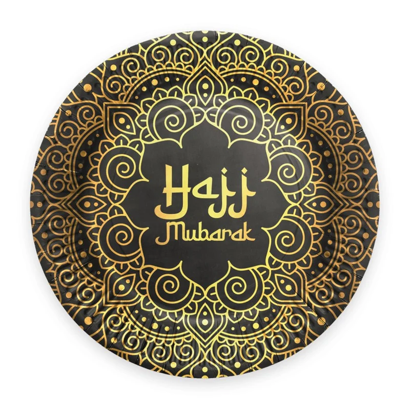 Teller „Hajj Mubarak“, 23 cm, 8 Stück