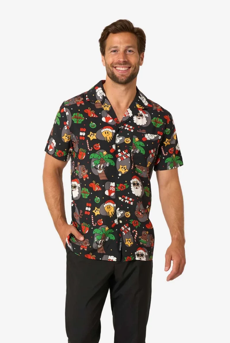 Weihnachts-Hawaiihemd „Merry Jinglejoy“ für Herren