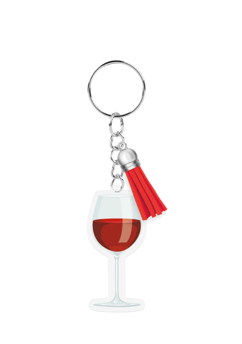 Acryl-Schlüsselanhänger Rotwein