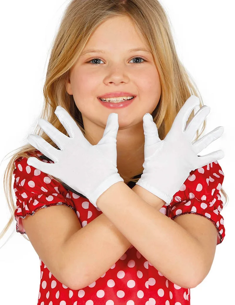 Handschuhe für Kinder Kostümzubehör weiss