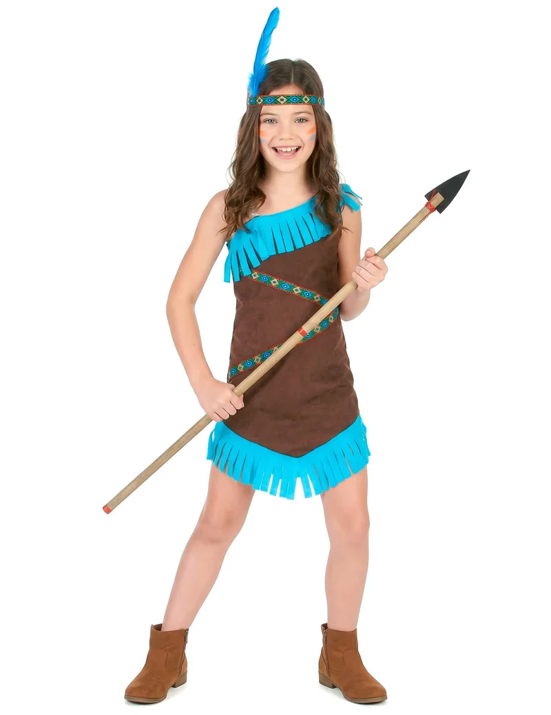 Indianer Kostüm braun für Mädchen
