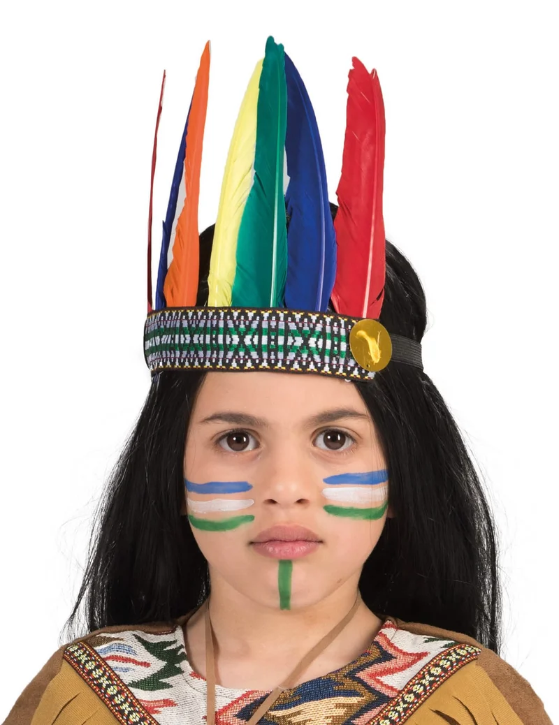 Indianer Kopfbedeckung mit Federn für Kinder