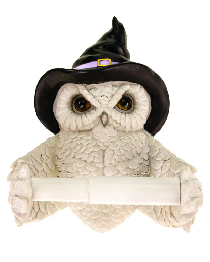 Toilettenpapierhalter Schneeeule mit Hexenhut