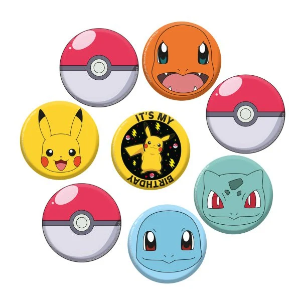 Pokemon Button 3,5cm 8Stück