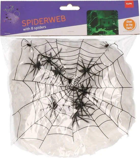 Halloween-Spinnennetz, leuchtet im Dunkeln, 100 g