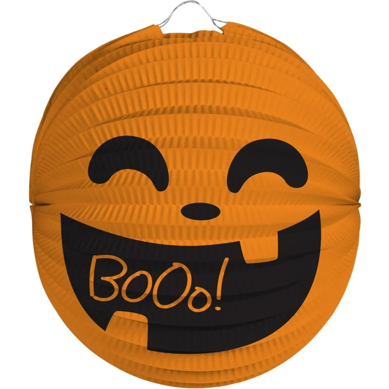 Halloween-Laterne, orange, „Boo!“, 22 cm