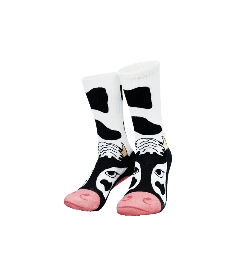 Lustige Socken mit Kuhmotiv