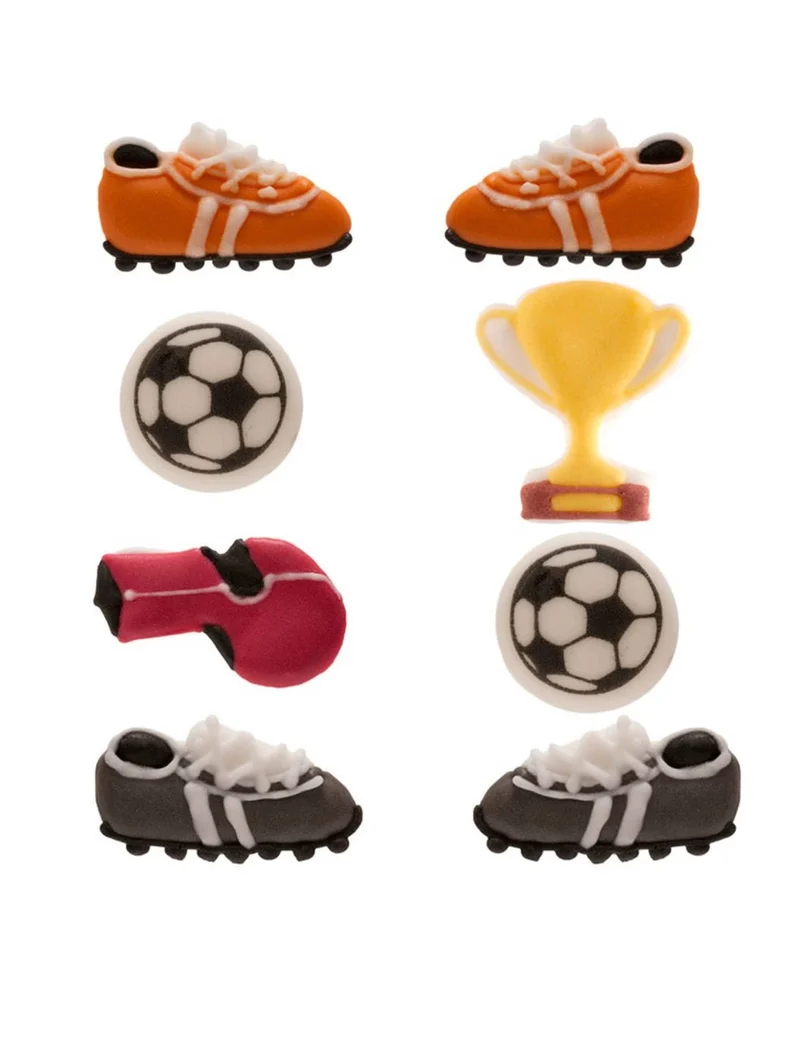 8 Fußball Dekorationen aus Zucker