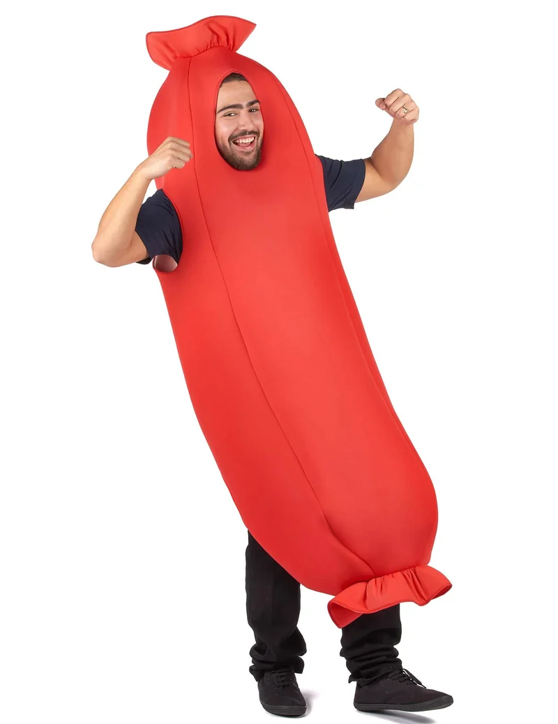 Humorvolles Wurst-Kostüm für Erwachsene rot