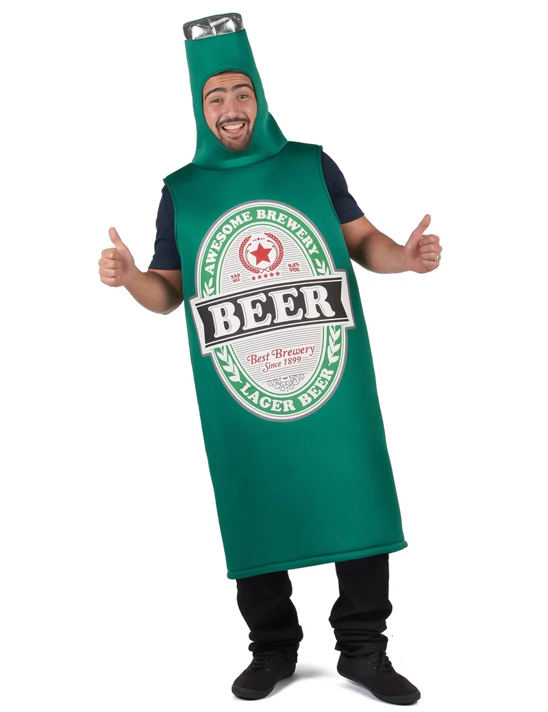 Lustiges Bier-Kostüm für Erwachsene Humor grün-weiss-schwarz