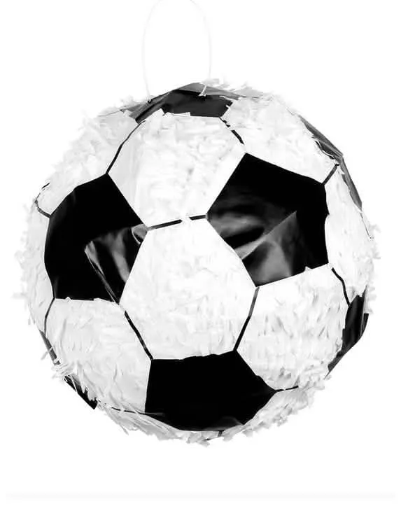 Fußball Piñata Fanartikel Party-Spielzeug schwarz-weiss 30cm