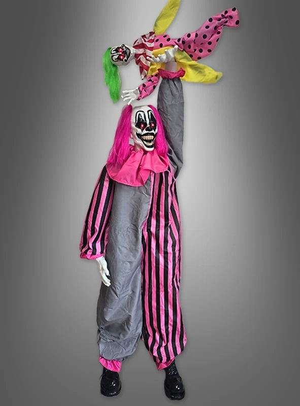 Clown Deko animiert 210cm mit Puppe